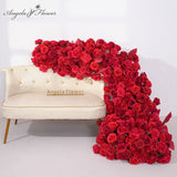 Red Series Rose Flower Row Decoration Table Sofa Runner Wedding Floral Arrangement Accessories Event Party Supplies A875206