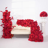 Red Series Rose Flower Row Decoration Table Sofa Runner Wedding Floral Arrangement Accessories Event Party Supplies A875206