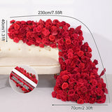 Red Series Rose Flower Row Decoration Table Sofa Runner Wedding Floral Arrangement Accessories Event Party Supplies A875206